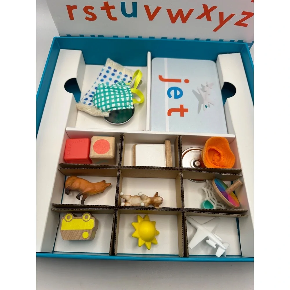 LovEvery Montessori Movable Alphabet Game Letters Objects Cards 2 PCS MISSING